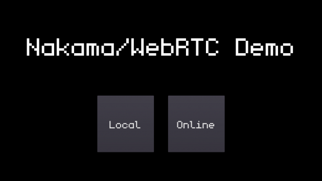 Nakama/WebRTC demo: title screen